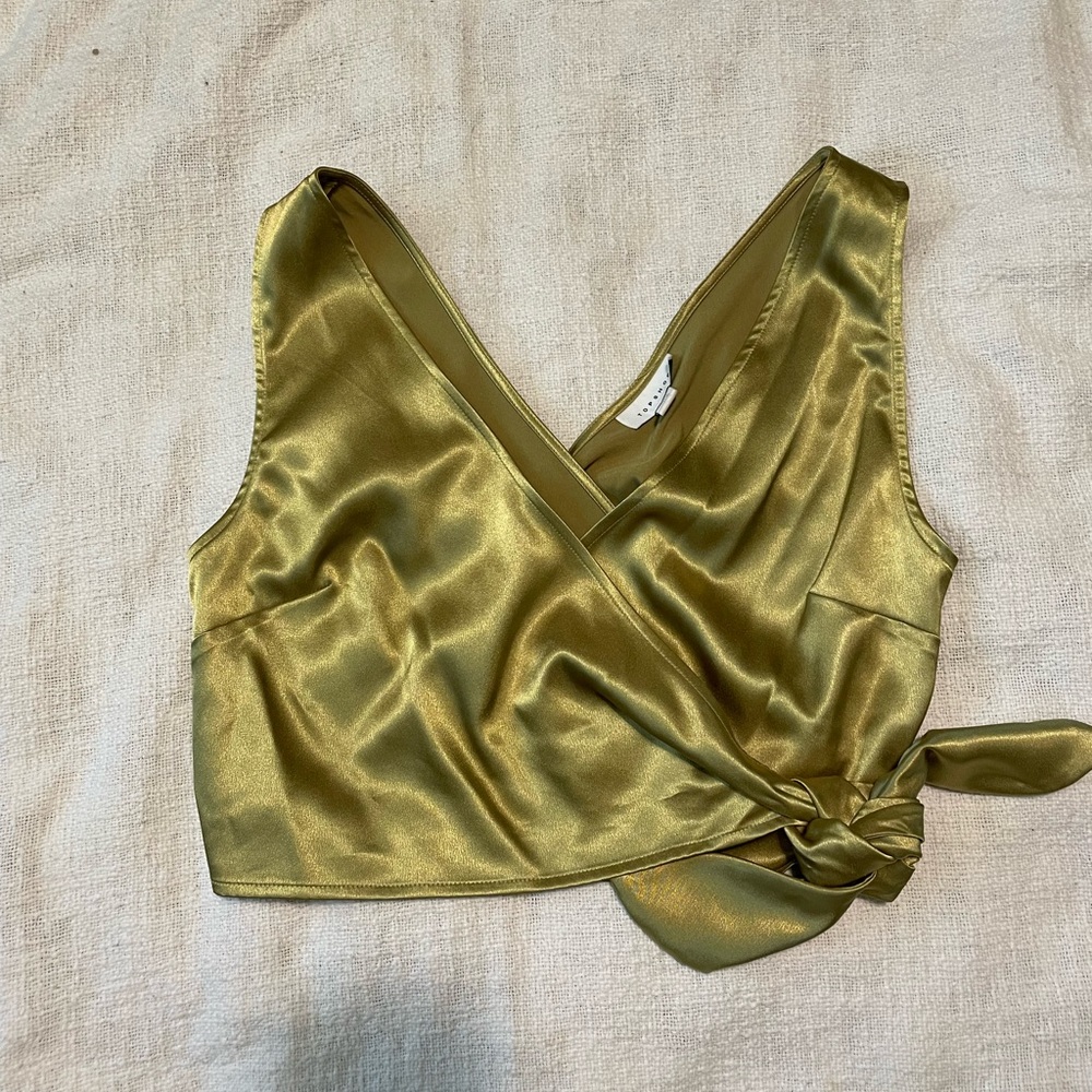 Top Shop Silk Wrap Top